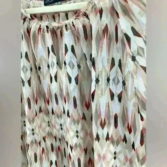1X ROSE & OLIVE Women lightweight Very Sheer Blouse Top Pink A72 XL X Large - Picture 5 of 9